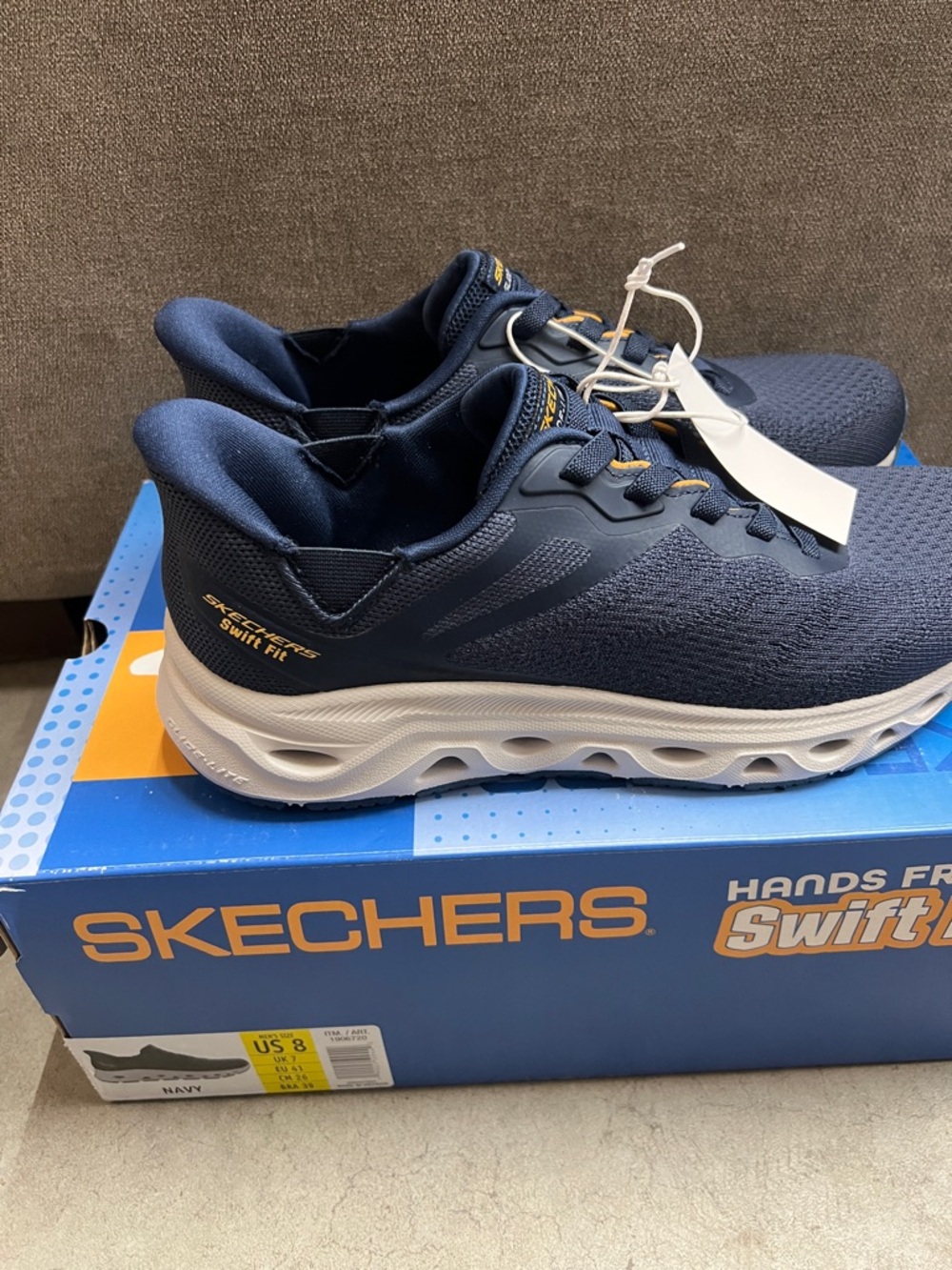 Skechers Men's Navy and White Swift-Fit Casual Sneakers